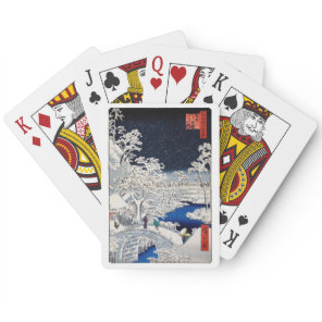 Utagawa Hiroshige - Drum Bridge at Meguro Poker Cards