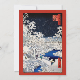Utagawa Hiroshige - Drum Bridge at Meguro Thank You Card