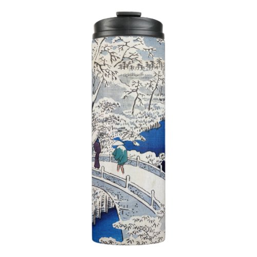 Utagawa Hiroshige _ Drum Bridge at Meguro Thermal Tumbler