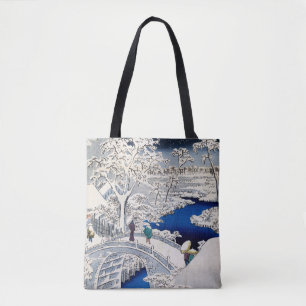Utagawa Hiroshige - Drum Bridge at Meguro Tote Bag