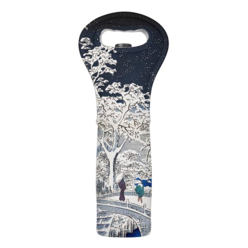 Utagawa Hiroshige _ Drum Bridge at Meguro Wine Bag