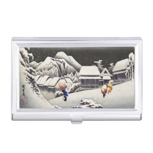Utagawa Hiroshige - Evening Snow at Kanbara Business Card Case