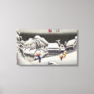 Utagawa Hiroshige - Evening Snow at Kanbara Canvas Print