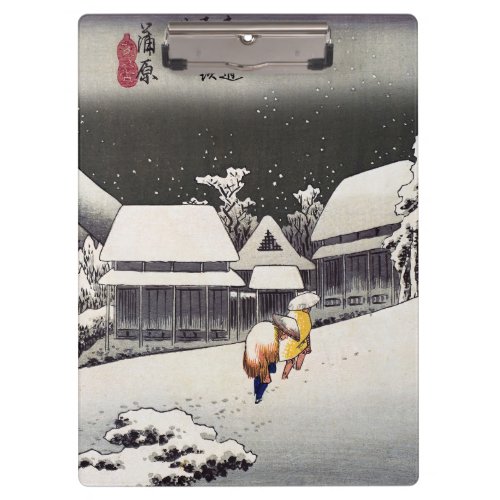 Utagawa Hiroshige _ Evening Snow at Kanbara Clipboard