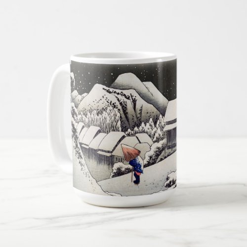 Utagawa Hiroshige _ Evening Snow at Kanbara Coffee Mug