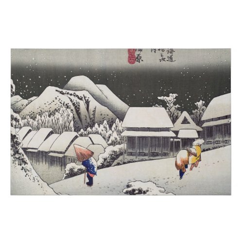 Utagawa Hiroshige _ Evening Snow at Kanbara Faux Canvas Print