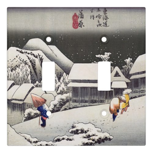 Utagawa Hiroshige _ Evening Snow at Kanbara Light Switch Cover