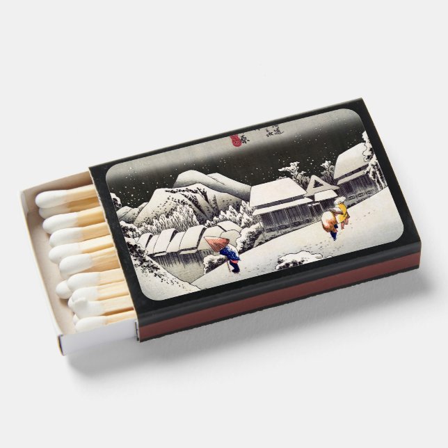 Utagawa Hiroshige - Evening Snow at Kanbara Matchboxes (Front Open)