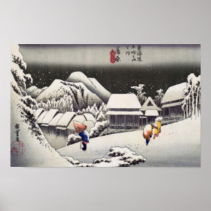 Utagawa Hiroshige - Evening Snow at Kanbara Poster
