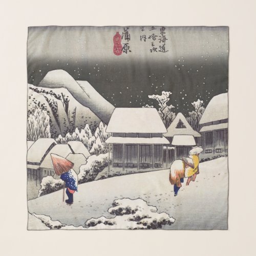 Utagawa Hiroshige _ Evening Snow at Kanbara Scarf