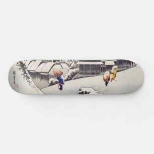 Utagawa Hiroshige - Evening Snow at Kanbara Skateboard