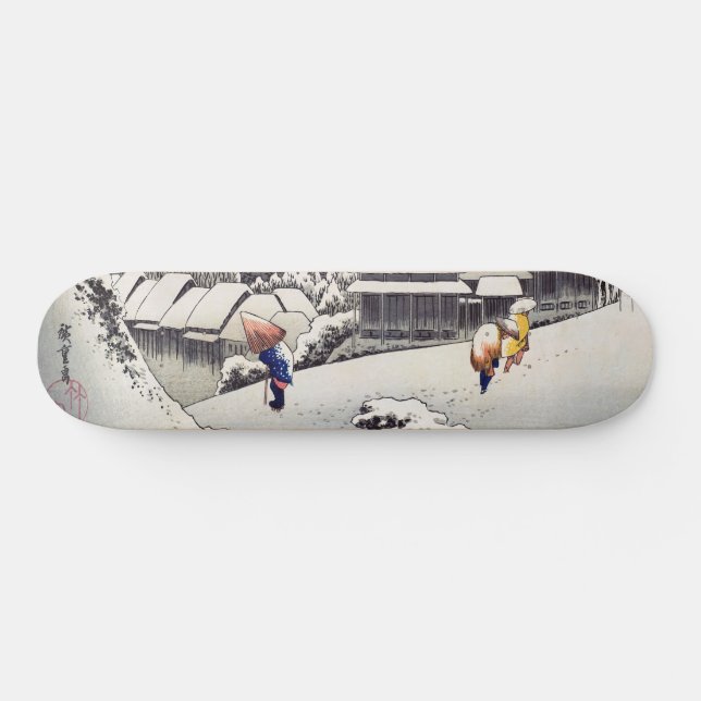 Utagawa Hiroshige - Evening Snow at Kanbara Skateboard (Horz)