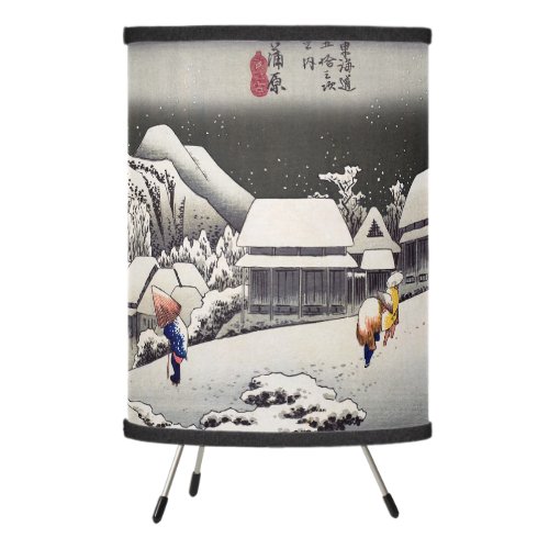 Utagawa Hiroshige _ Evening Snow at Kanbara Tripod Lamp