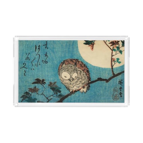 Utagawa Hiroshige _ Horned Owl on Maple Branch Acrylic Tray