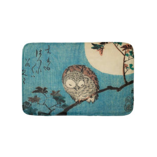 Utagawa Hiroshige - Horned Owl on Maple Branch Bath Mat