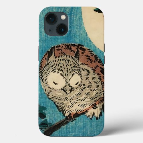 Utagawa Hiroshige _ Horned Owl on Maple Branch iPhone 13 Case