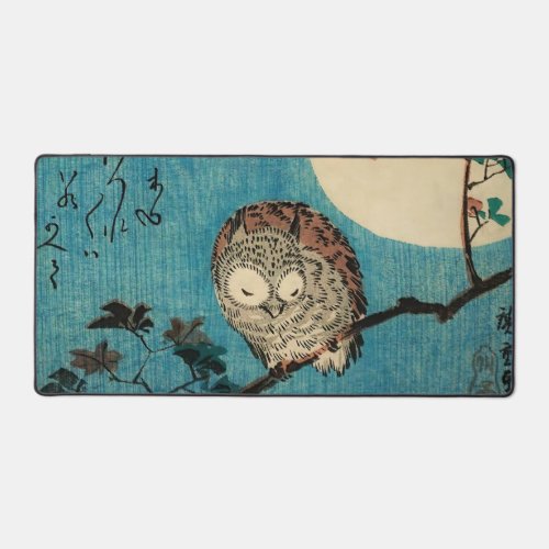 Utagawa Hiroshige _ Horned Owl on Maple Branch Desk Mat