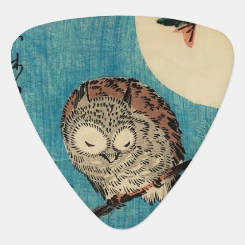 Utagawa Hiroshige _ Horned Owl on Maple Branch Guitar Pick