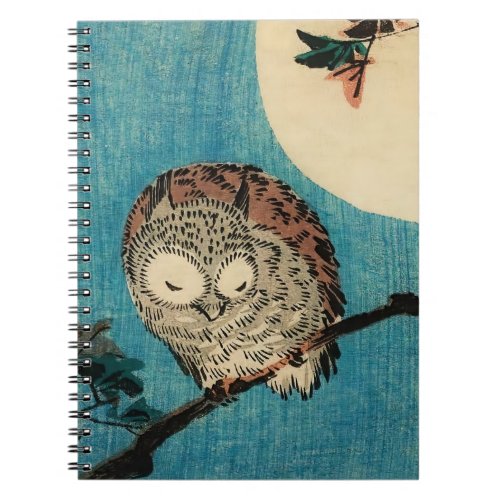 Utagawa Hiroshige _ Horned Owl on Maple Branch Notebook