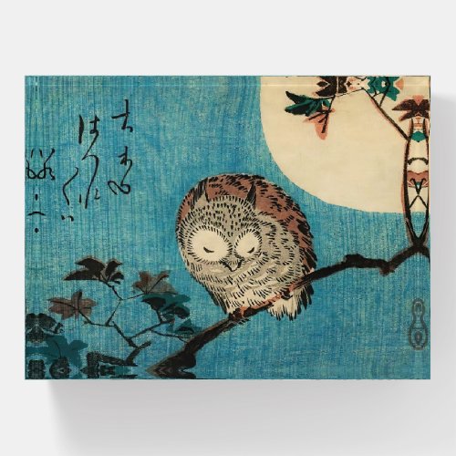 Utagawa Hiroshige _ Horned Owl on Maple Branch Paperweight