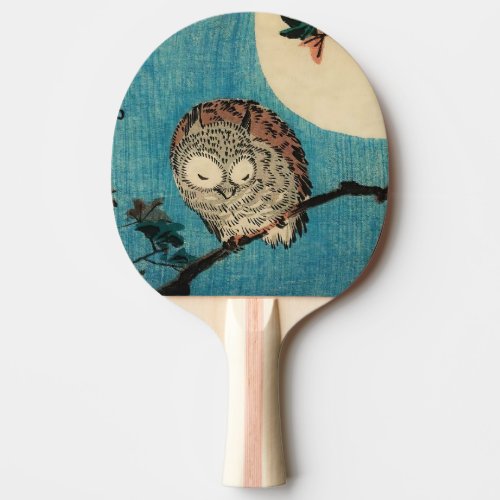 Utagawa Hiroshige _ Horned Owl on Maple Branch Ping Pong Paddle