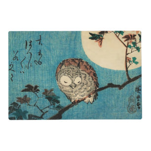 Utagawa Hiroshige - Horned Owl on Maple Branch Placemat