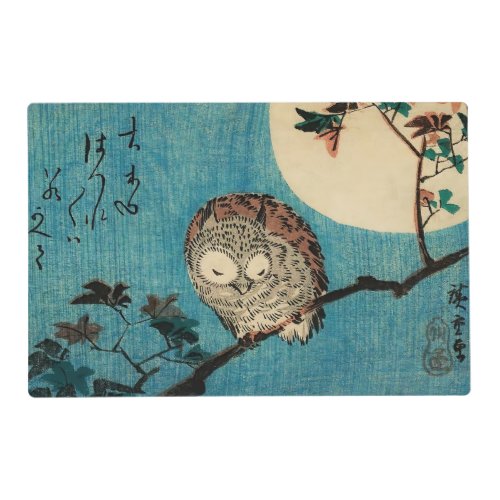 Utagawa Hiroshige _ Horned Owl on Maple Branch Placemat