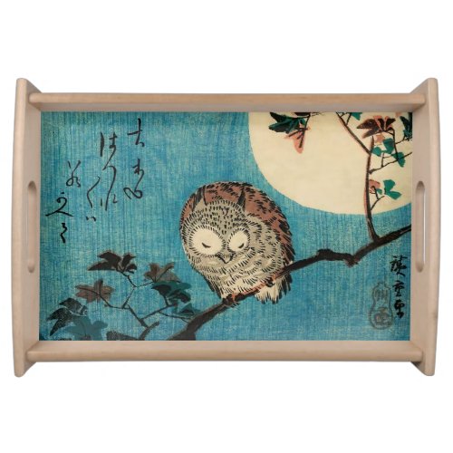Utagawa Hiroshige _ Horned Owl on Maple Branch Serving Tray