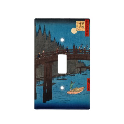 Utagawa Hiroshige _ Kyoto Bridge by Moonlight Light Switch Cover