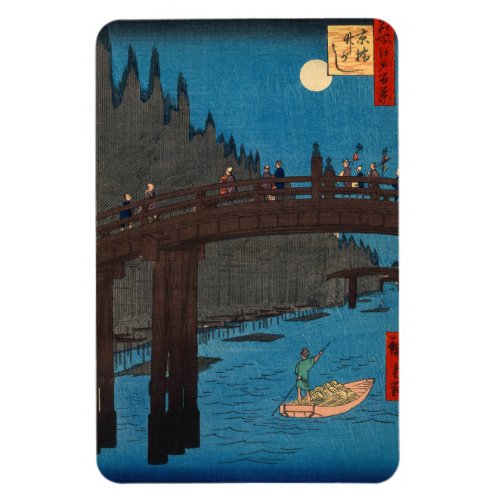 Utagawa Hiroshige _ Kyoto Bridge by Moonlight Magnet