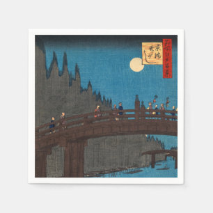 Utagawa Hiroshige - Kyoto Bridge by Moonlight Napkins