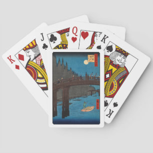 Utagawa Hiroshige - Kyoto Bridge by Moonlight Poker Cards
