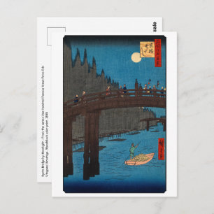 Utagawa Hiroshige - Kyoto Bridge by Moonlight Postcard
