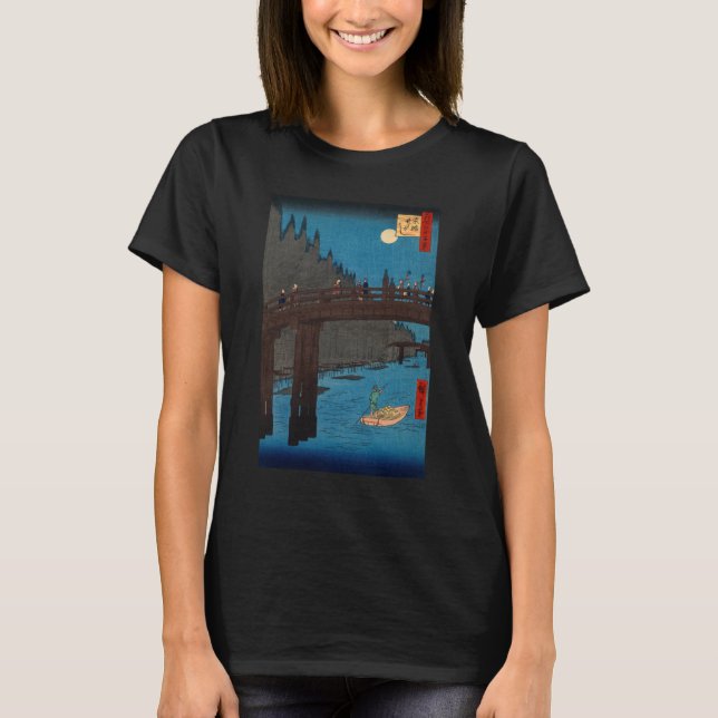Utagawa Hiroshige - Kyoto Bridge by Moonlight T-Shirt (Front)