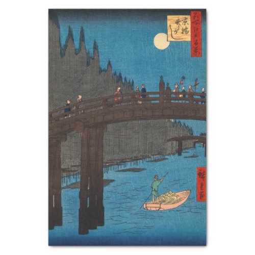 Utagawa Hiroshige _ Kyoto Bridge by Moonlight Tissue Paper