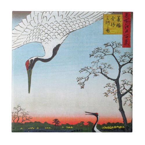 Utagawa Hiroshige _ Minowa Kanasugi Mikawashima Ceramic Tile