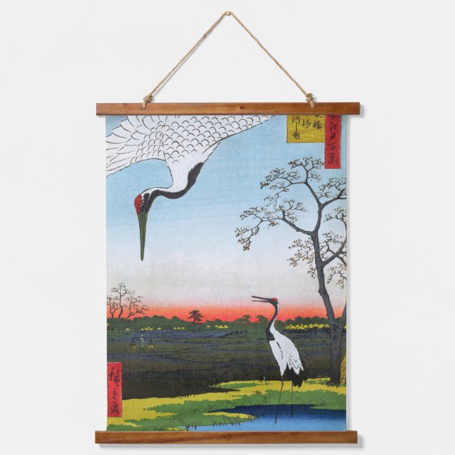 Utagawa Hiroshige - Minowa, Kanasugi, Mikawashima Hanging Tapestry (Front)