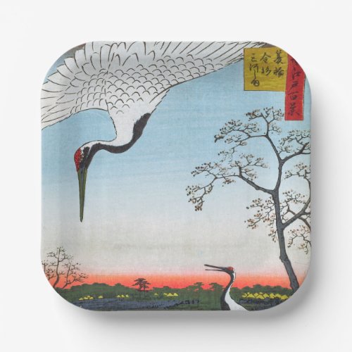 Utagawa Hiroshige _ Minowa Kanasugi Mikawashima Paper Plates