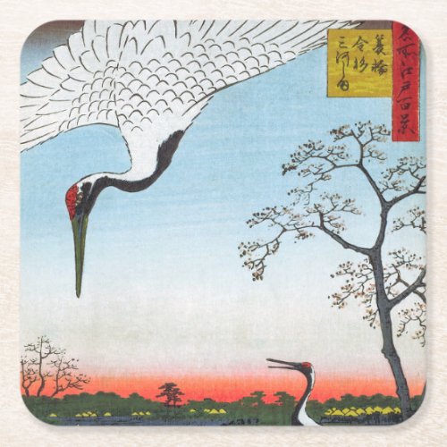 Utagawa Hiroshige _ Minowa Kanasugi Mikawashima Square Paper Coaster