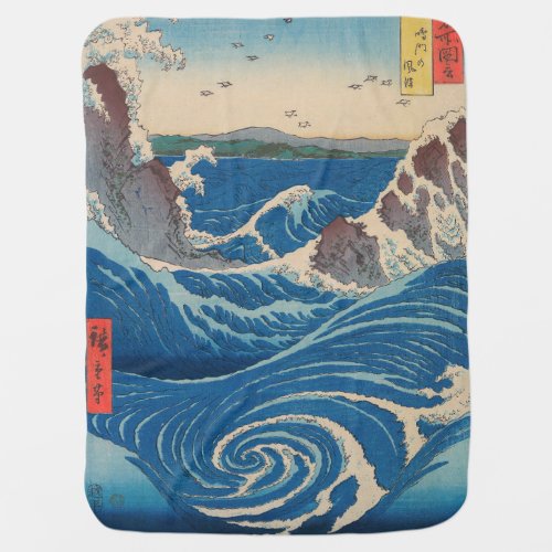 Utagawa Hiroshige _ Naruto Whirlpool Awa Province Baby Blanket