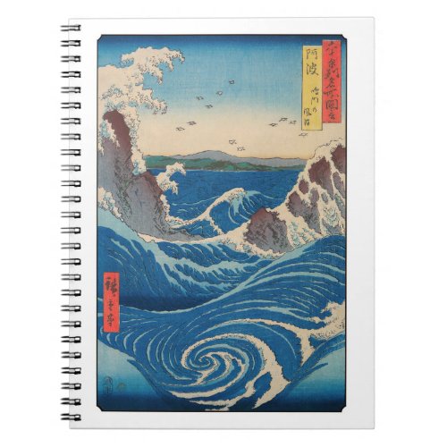 Utagawa Hiroshige _ Naruto Whirlpool Awa Province Notebook