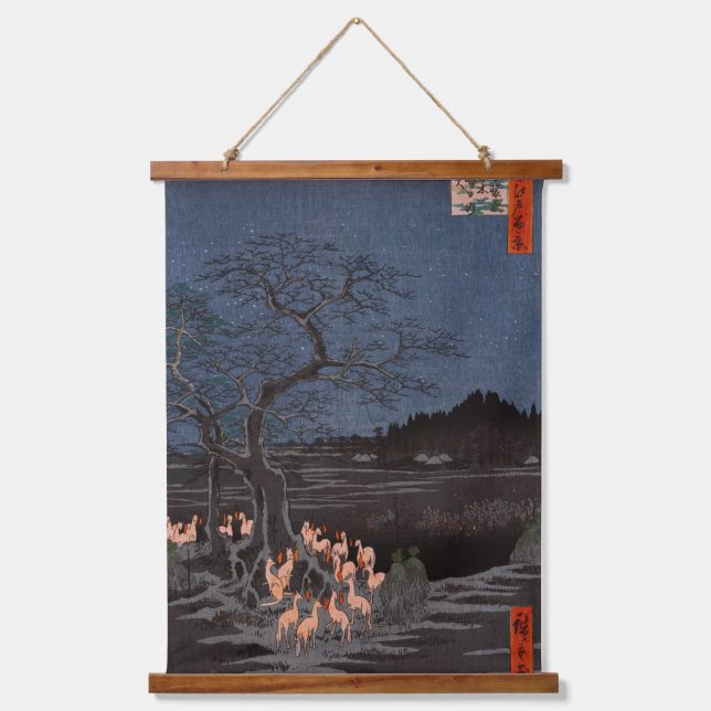 Utagawa Hiroshige - New Year's Eve Foxfires Hanging Tapestry (Front)