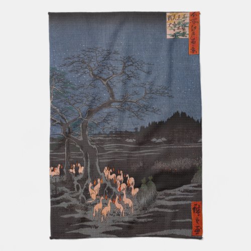 Utagawa Hiroshige _ New Years Eve Foxfires Kitchen Towel