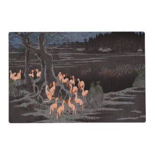 Utagawa Hiroshige - New Year's Eve Foxfires Placemat