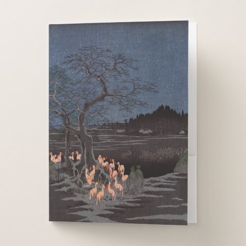 Utagawa Hiroshige _ New Years Eve Foxfires Pocket Folder