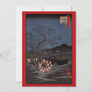 Utagawa Hiroshige - New Year's Eve Foxfires Thank You Card
