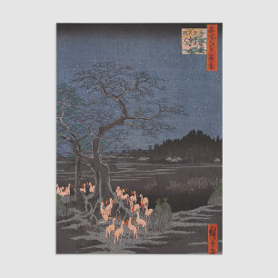 Utagawa Hiroshige - New Year's Eve Foxfires Tissue Paper
