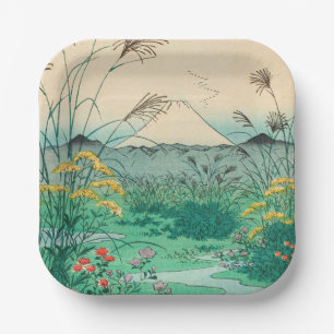 Utagawa Hiroshige - Otsuki Plain in Kai Province Paper Plates