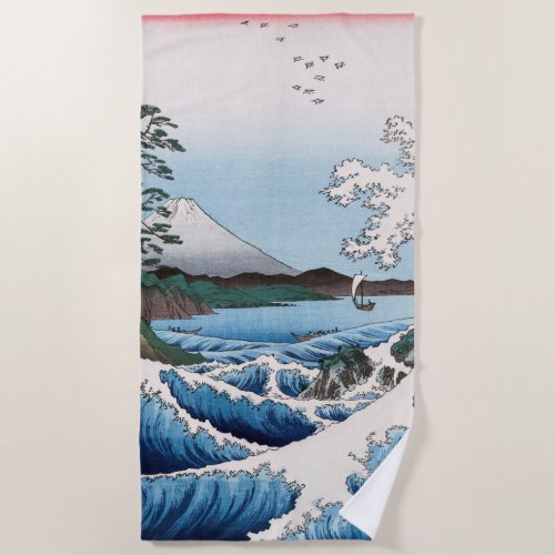 Utagawa Hiroshige _ Sea off Satta Suruga Province Beach Towel
