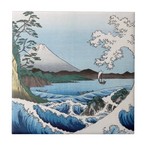 Utagawa Hiroshige _ Sea off Satta Suruga Province Ceramic Tile